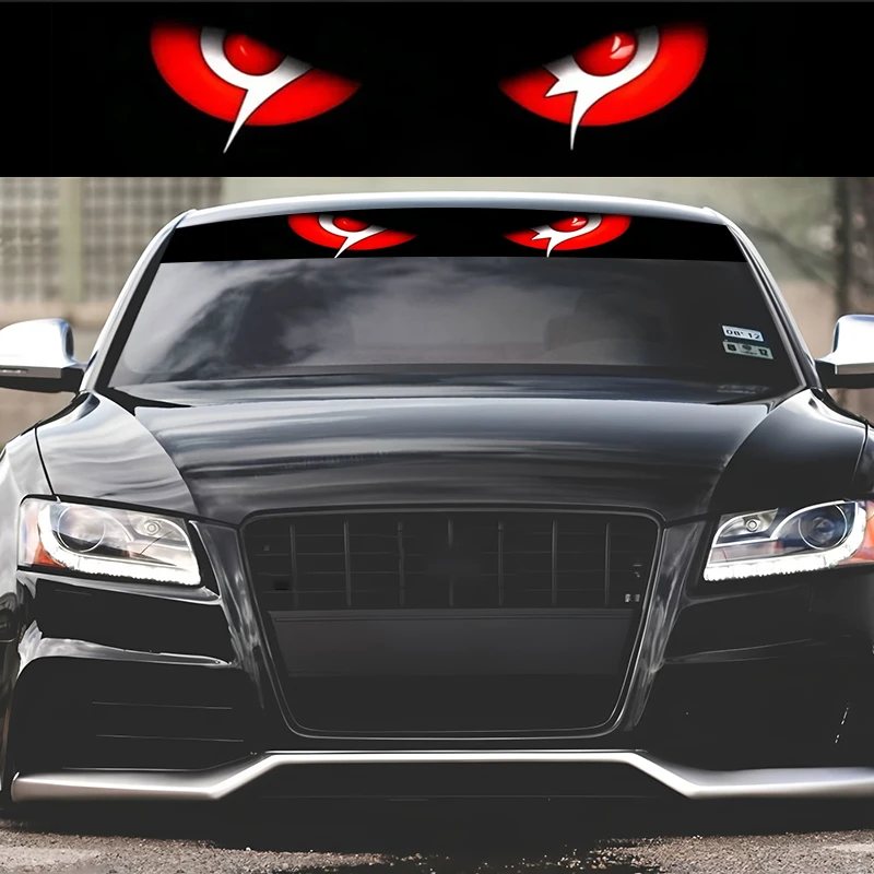 1 peça tira decorativa estilo mau olhado vermelho e preto adesivo decorativo de alto desempenho, filme de carro de vinil, resistente a UV