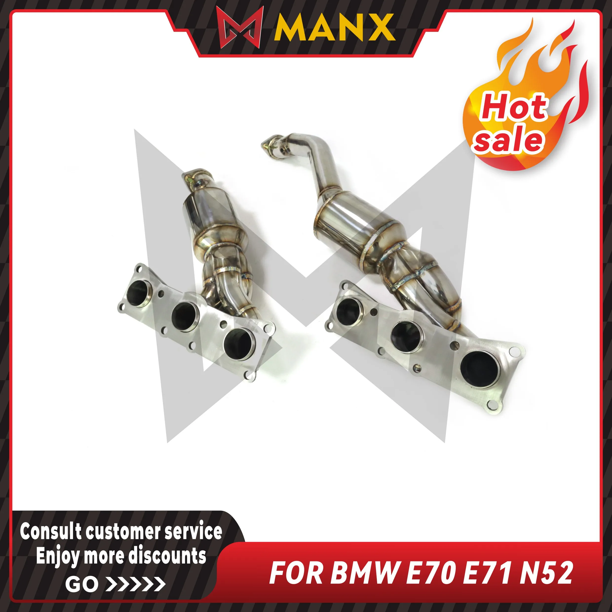 Exhaust Manifold for BMW X5 X6 E70 E71 N52 3.0L Performance Exhaust pipe Header