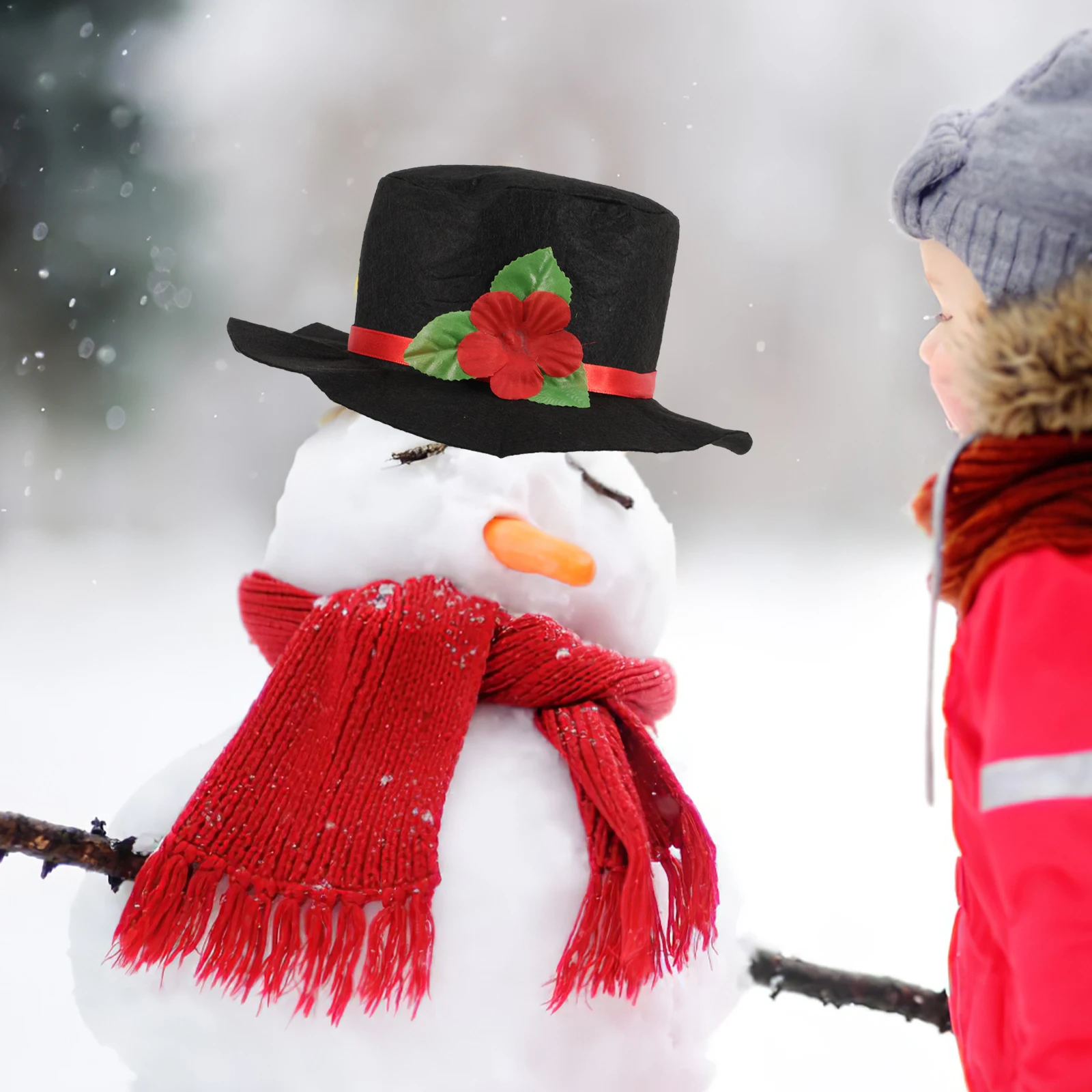 

Snowman Hat Scarf Set Diy Accessories Decorations Ornaments for Dress Kit Dressing Costume up