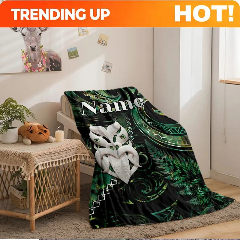 Customize New Zealand Pāua Abalone Blanket Customizable Flannel Modern Style Printed Polyester Shawl for All Seasons Digital Des