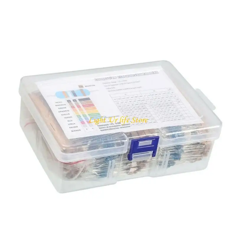 

63HA 2600Pcs 130 Values Metal Film Resistor Kits 1Ohm-10MOhm Resistors Assortment Kits 1/4Watt 1% Precisions Resistor Part