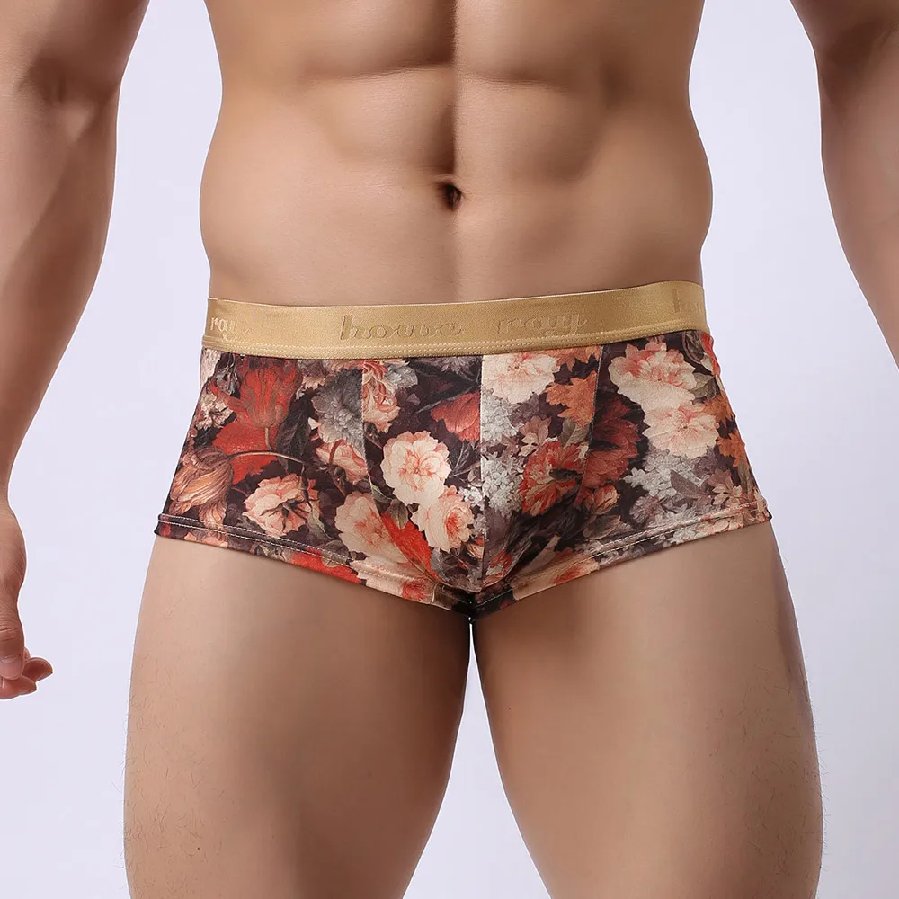 Printed Men's Boxer Briefs - Breathable Soft Underwear, Comfy Fit for Daily Leisure Wear