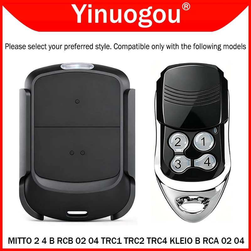 For MITTO 2 4 2A 4A 2M 4M RCB 02 04 RCB02 RCB04 RCB 02 04 KLEIO B RCA TRC1 TRC2 TRC4 Remote Control for Electric Gate 433.92MHz