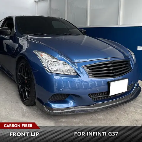 인피니티 G37 베이스 쿠페 여행 세단 2009-2013 3PCS 바디 키트 탄소 섬유/FRP 용 자동차 앞 범퍼 립 스포일러 턱 스플리터