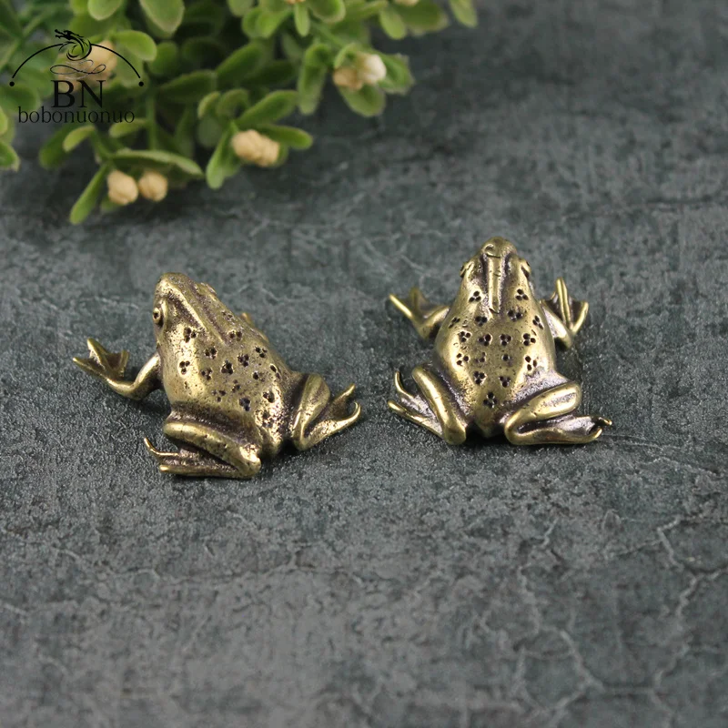 Vintage Copper Mini Frog Statue Ornaments Retro Brass Animal Figurines Toy Home Decor Accessories Office Desk Decorations Gifts