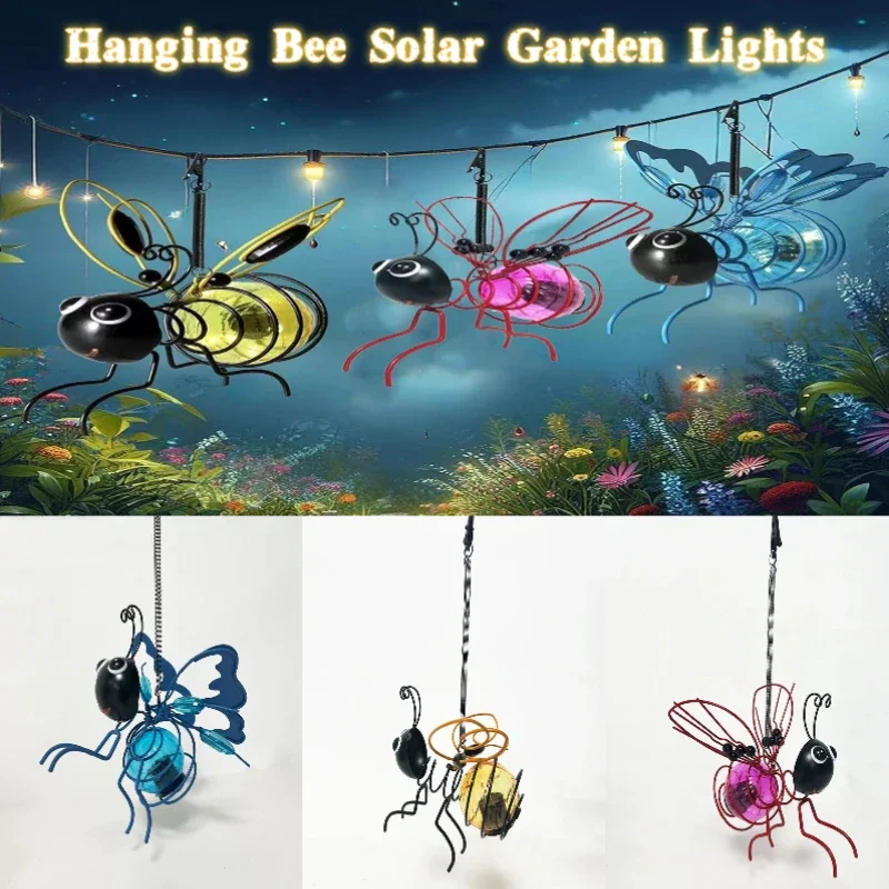 

Hanging Flying Sky Luminous Simulation Insect Decoration Garden Decoration Ornament, Outdoor Garden Courtyard Decoration Fairy