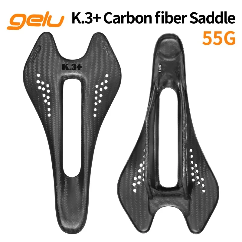 

Gelu Ultra Light Carbon Fiber Bicycle Saddle 55gMtb Highway Bicycle Full Carbon Fiber Cushion Hollow Breathable Ergonomic Design