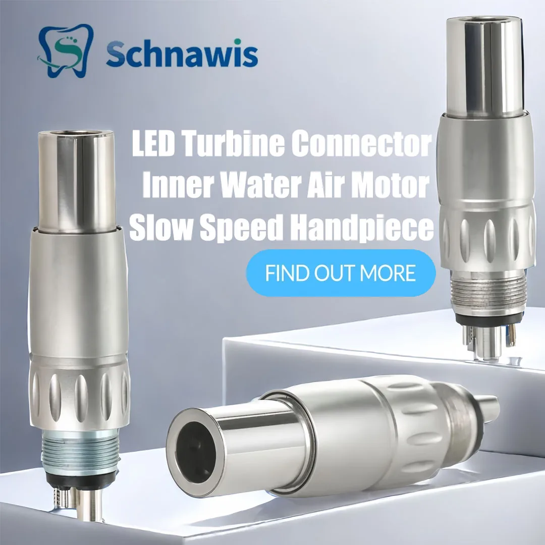 

Schnawis Dental Fiber Optic Quick Coupling LED Turbine Connector Dentistry Inner Water Air Motor Slow Speed Handpiece Parts