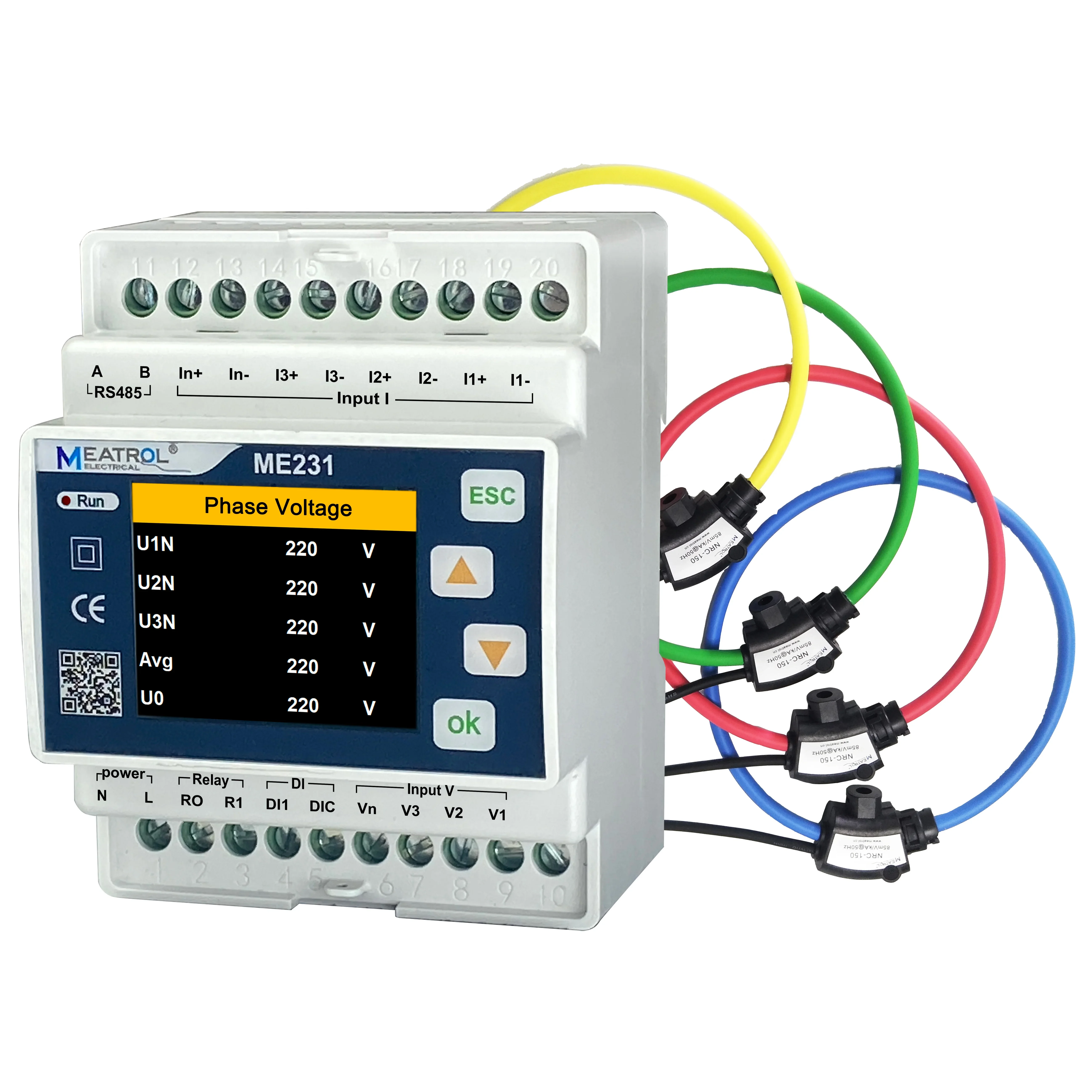 Rogowski coil 333mV Split Core CTs RS485 Modbus RTU Energy Meter WIFI 4G Smart Digital Electric Energy meter