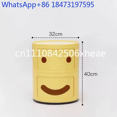 Nordic Simple Bedside Table Small Round Narrow Mini Plastic Locker Multi-Layer Internet Celebrity Storage Cabinet