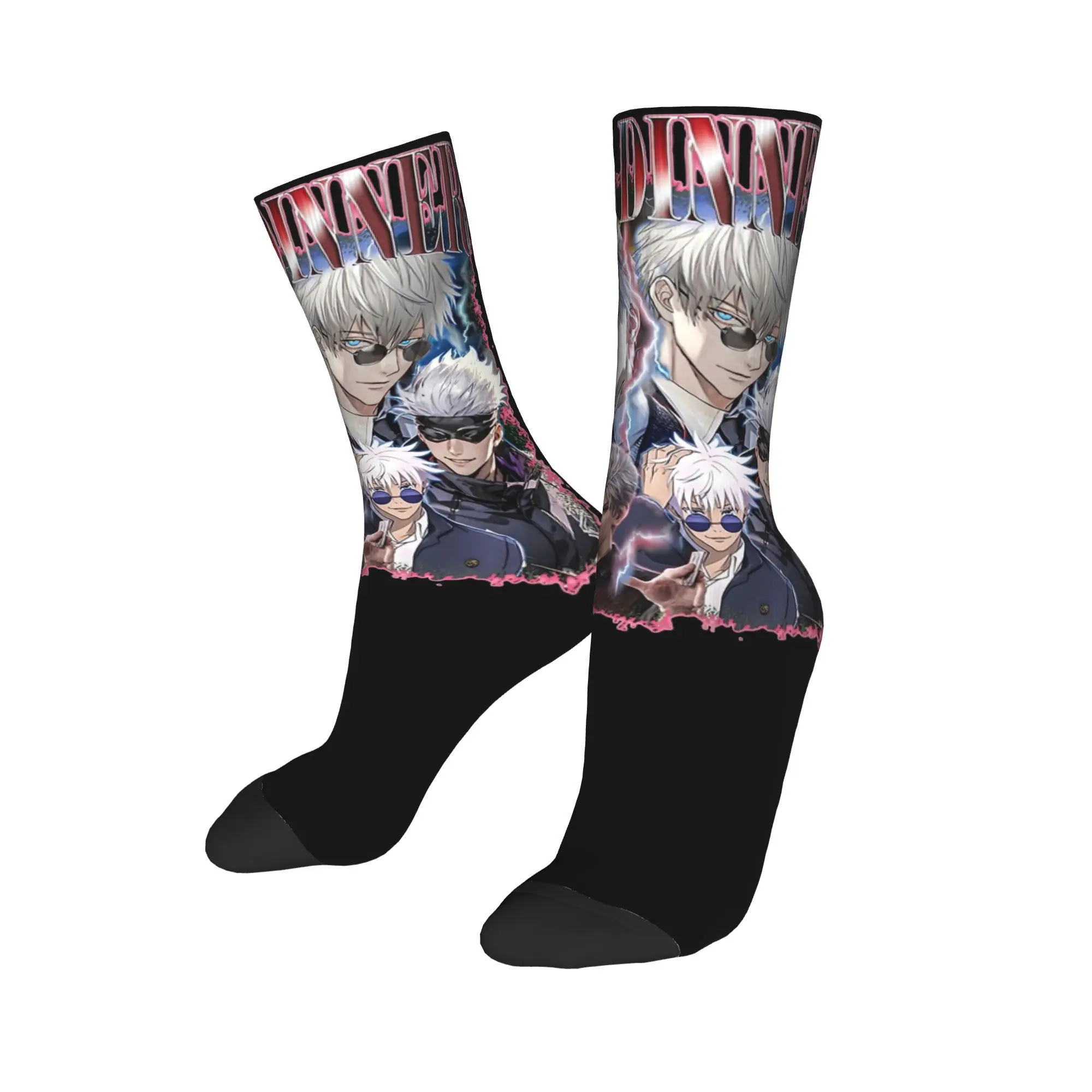 Men Women Gojo & Sylus Girl Dinner Bootleg Outfits Socks Japanese Anime Sweat Absorbing Socks Soft For Party Wear