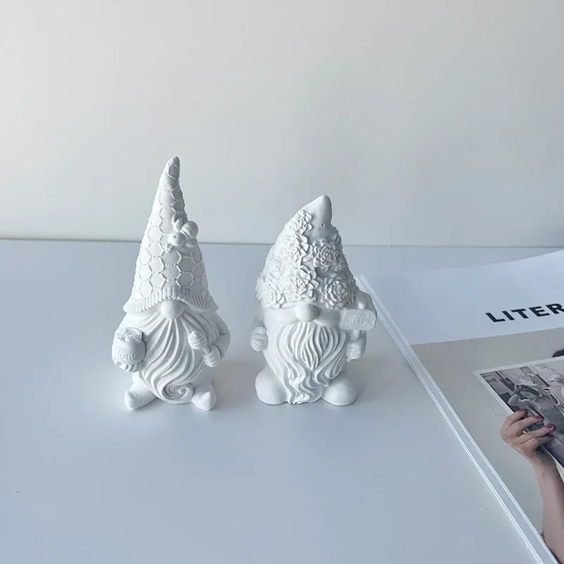 3D Faceless Santa Candle Silicone Mold Diy Christmas Dwarf/Snowman Scented Candle Plaster Soap Making Mold Christmas gift