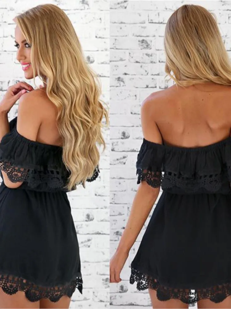 ชุดมินิเดรสแฟชั่นผู้หญิง ดีไซน์เซ็กซี่ แต่งระบาย ไหล่เดียว สไตล์ลำลอง เหมาะสำหรับงานปาร์ตี้ งานพรอม งานเลี้ยงกลางคืน งานสังสรรค์ หรืองานราตรี