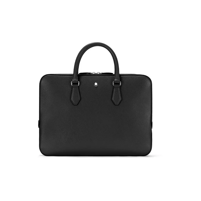 MONTBLANC Leather Portable Briefcase Men's Black MB130272