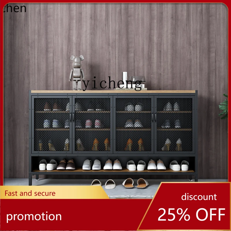 

YFY Iron Shoe Cabinet Home Doorway Entrance Shoe Cabinet Wall Storage Locker