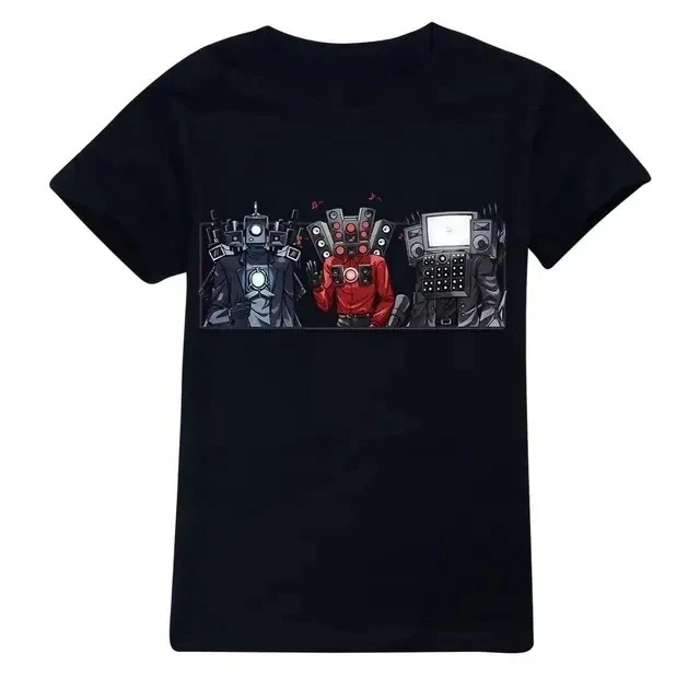 

Skibidi Toilet Cartoon MenTees Game Speakerman Boss Titan TV Man Printed T Shirt Shirt Children Summer Clothes Tee Boys Top