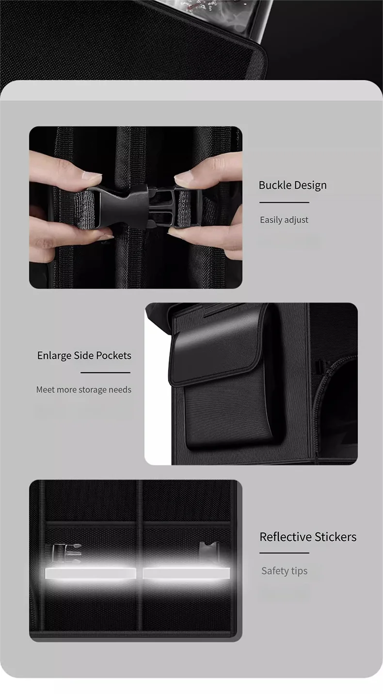 Robuster 72-Liter-Kofferraum-Organizer für das Auto, faltbare Aufbewahrungsbox mit großem Fassungsvermögen, hochdichter Oxford-Stoff, wasserdichter Auto-Organizer – Detail 11