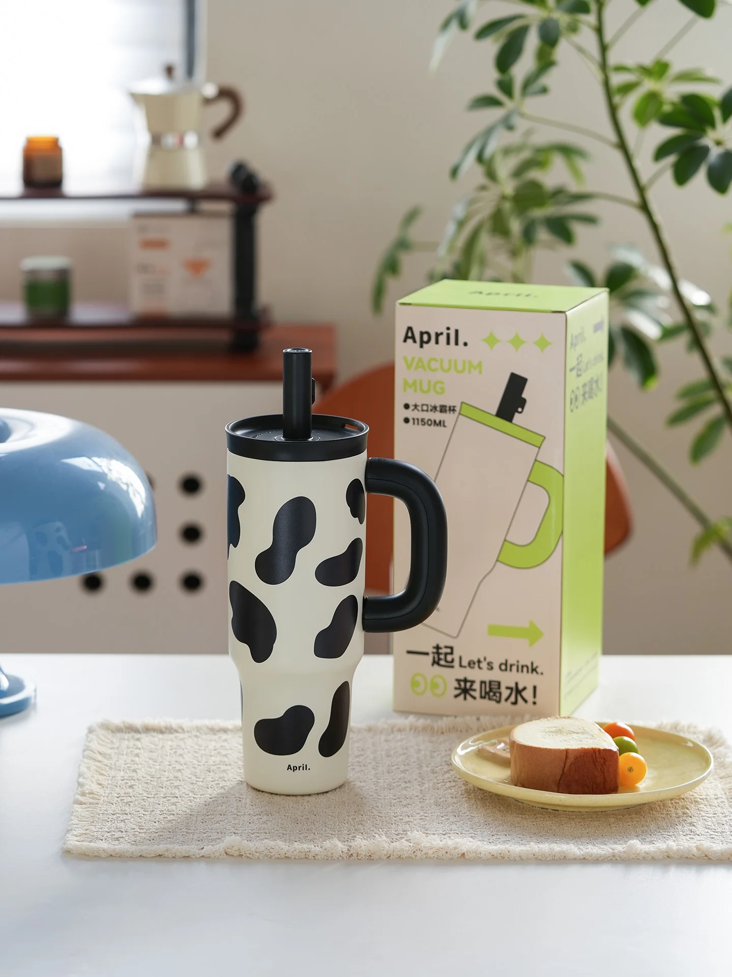 

April Large Capaci St Insulated Stainl Steel Water Bottle Ice King Cup Women's Drinking Cup New Model Car Mounted