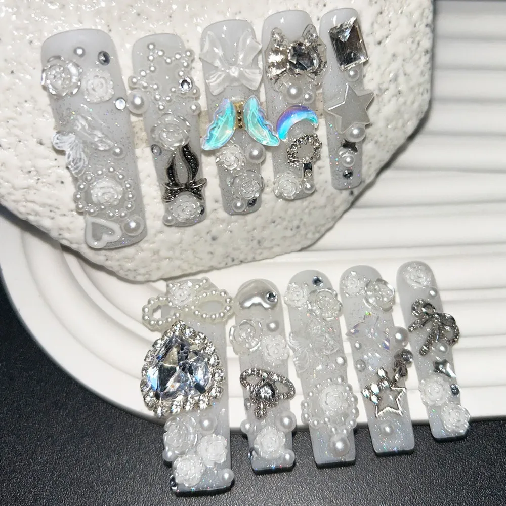 10PCS Cute Jirai Kei White Han - Nail Art Love avis et prix