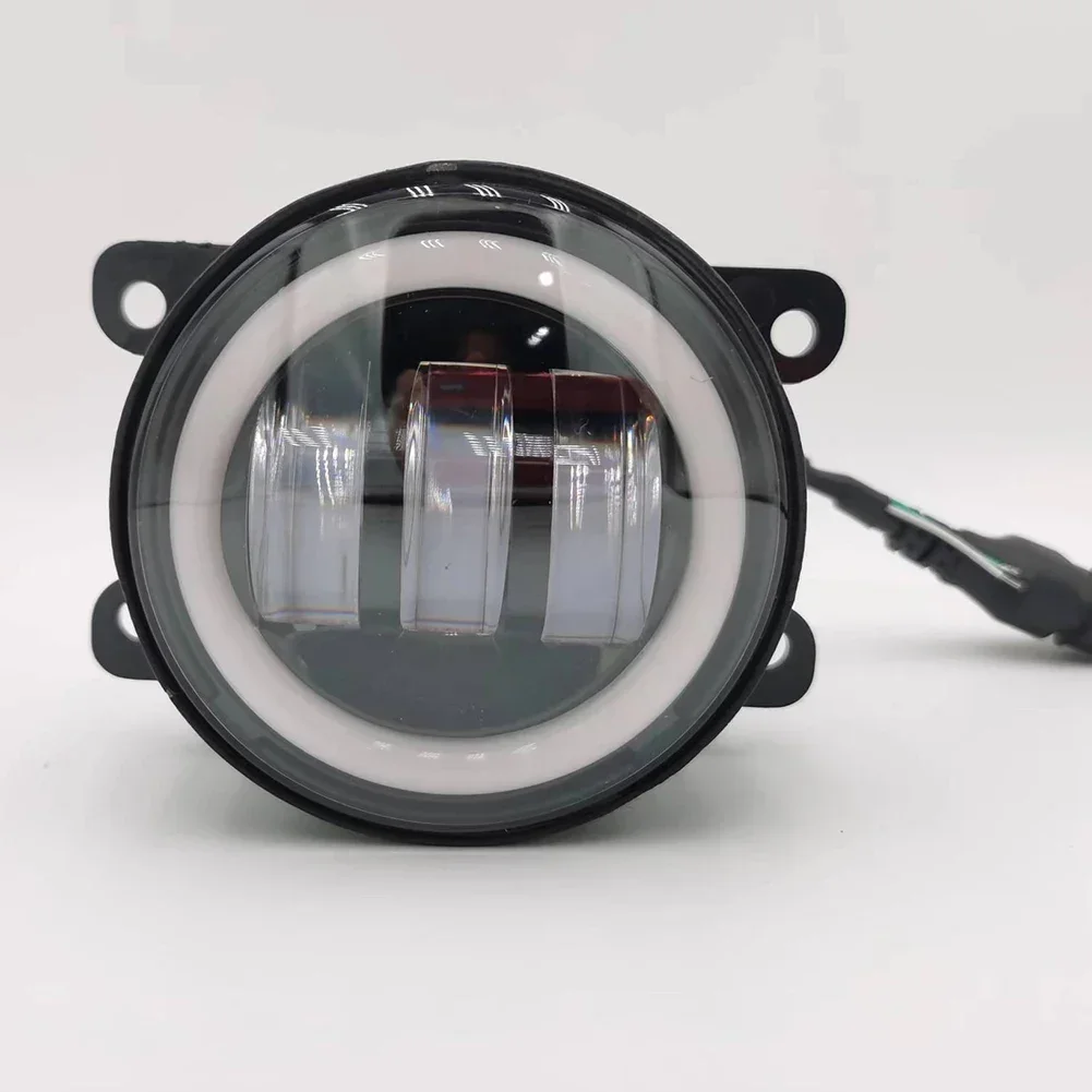 Car LED Headlight 3.5inch 30W Work Light Modification Spot Pods Driving Light Halo Fog Lamp Offroad PC Lens Angel Eyes Light