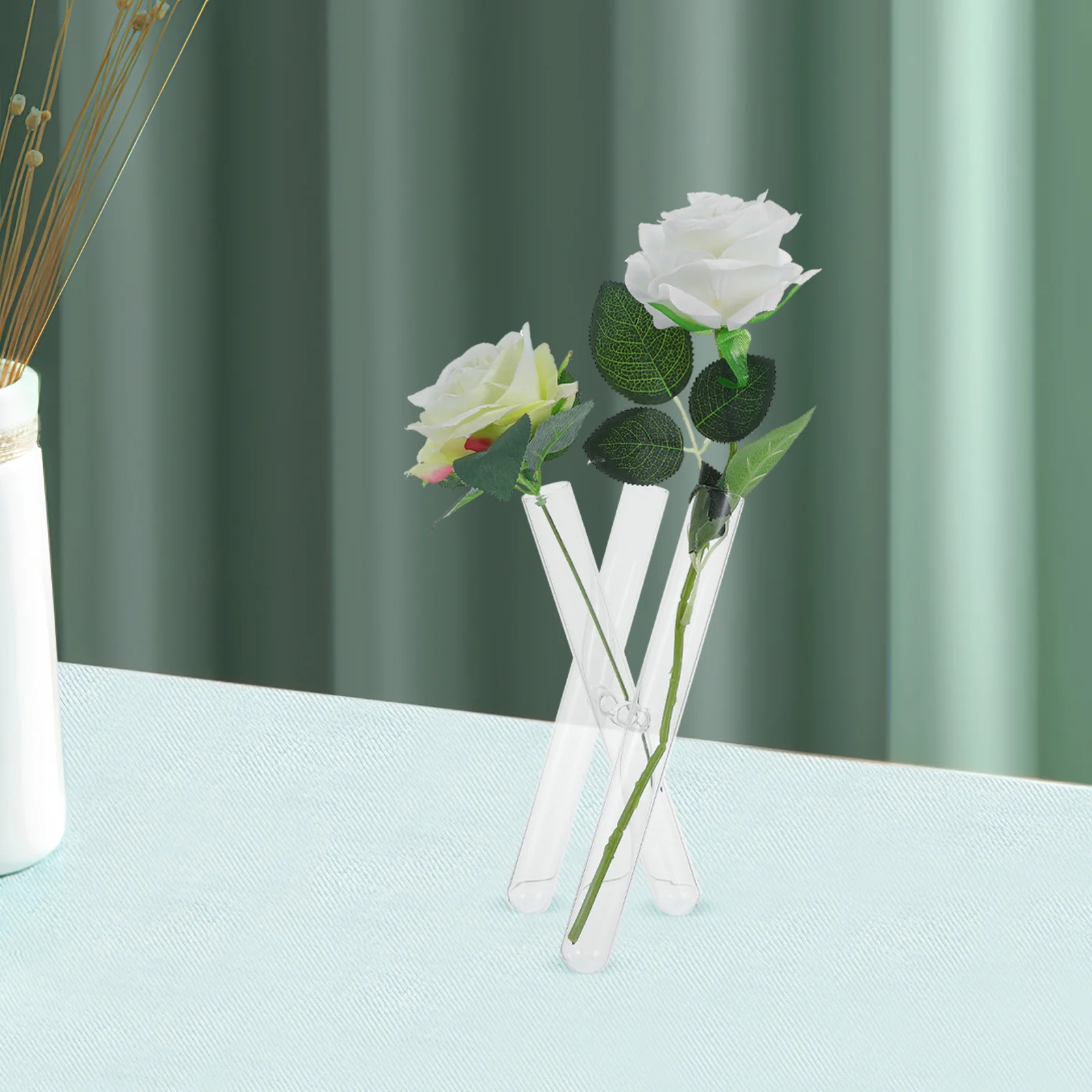 

Clear Glass Tube Vase Single Stem Plant Holder for Desk Decor Transparent Terrarium Planter Small Hydroponic Vase Office