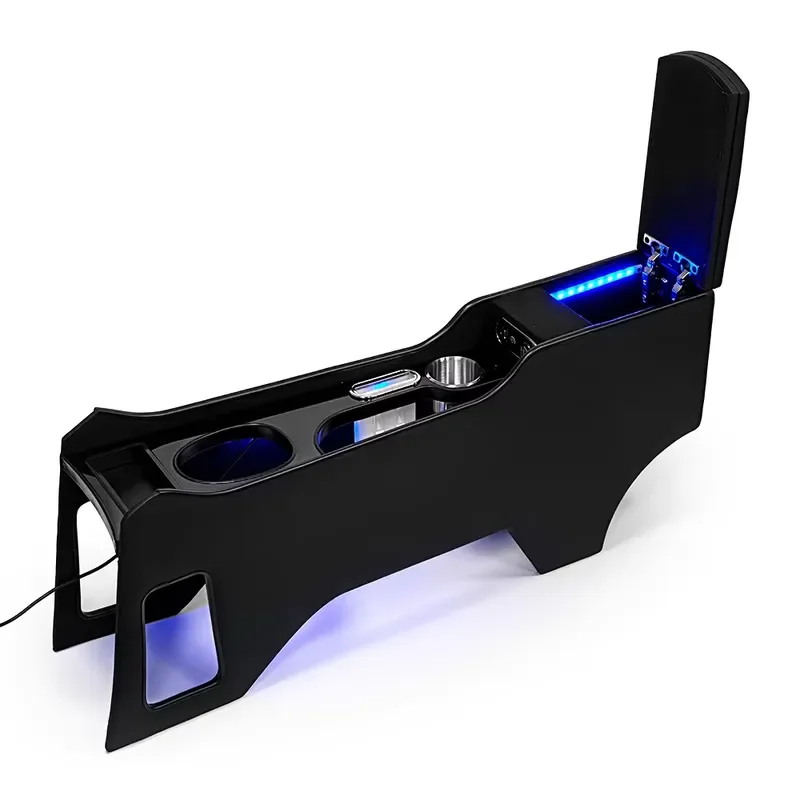 VinFast VF5 Center Console Armrest Box with USB Charging Port and LED Light Practical Car Interior Storage Organizer