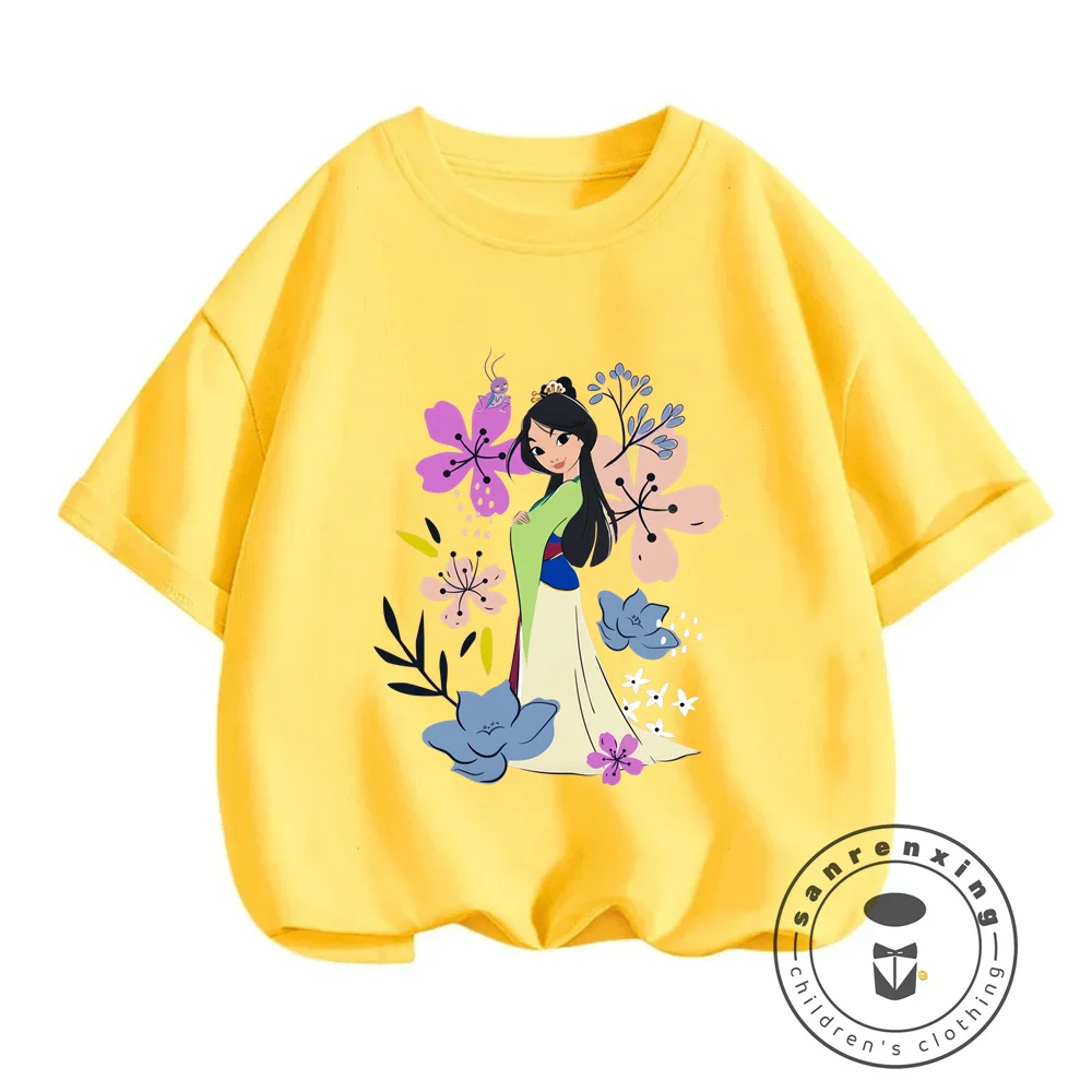 

Mulan's Heroic Prints for Summer Kids! Cool Cartoon Designs on Disney's Fashionable Soft O-neck T-shirts for Boys and Girls