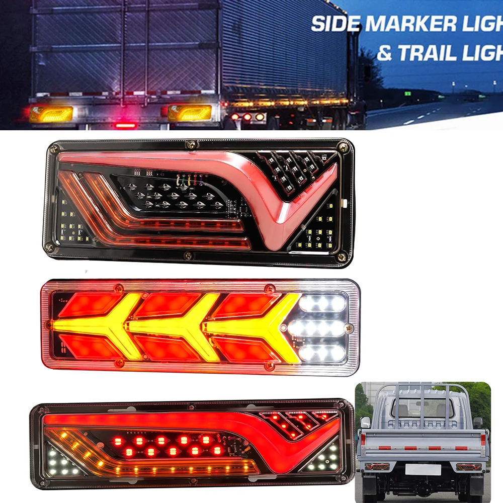 

Indicator Lamp For Trailer Lorries Boat Truck 19LED Tail Lights Turn Signal Lamp Waterproof 12V 24V Stop Lights