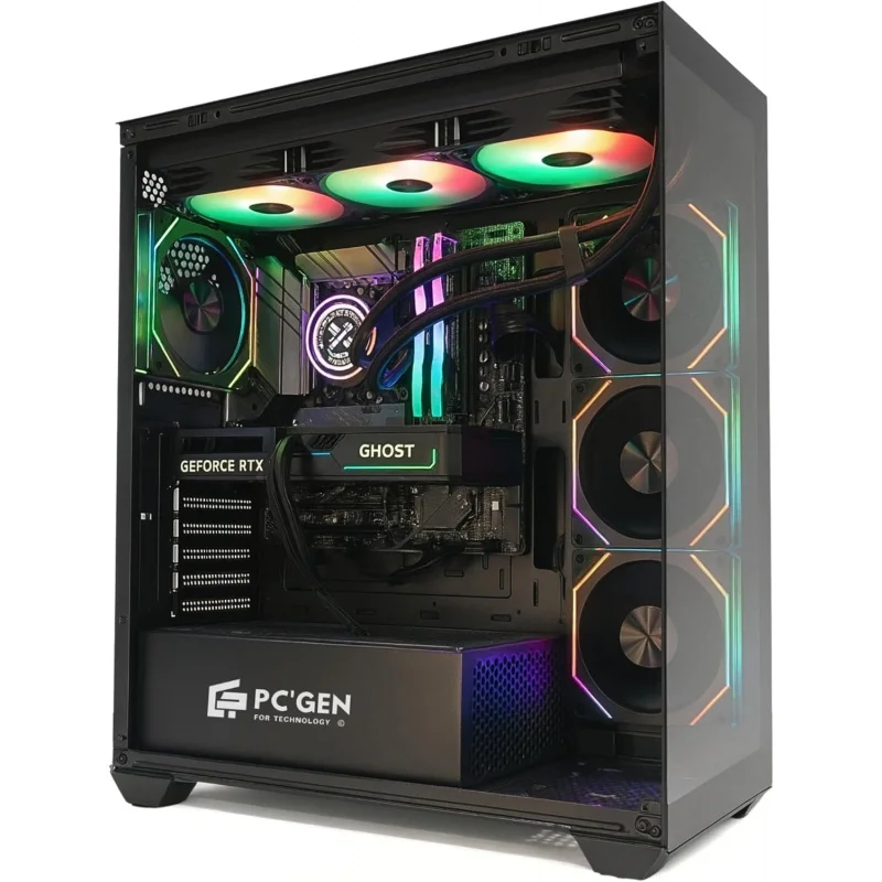 Gaming PC, Core i7-14700F, 32GB 2X8 DDR5 RAM, 1TB M.2 SSD, 360mm ARGB Liquid Cooling, 700W * 8, Dost60 Plus Desk, Gigabyte B760
