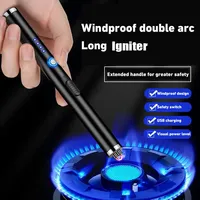 New Outdoor Portable Pulse Igniter Gas Stove Candle BBQ Cooking Kitchen Double Arc Lighter USB Electronic Lighter