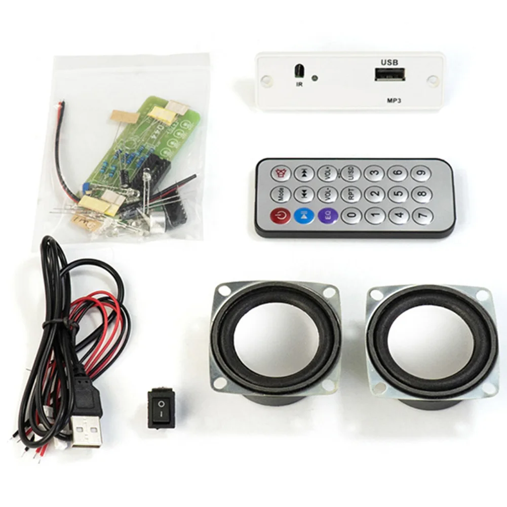 Beginner Electronics Soldering Kit for Speaker Building with PU Diaphragm 40 Ohm Magnet 3W Output and LED Sound Light