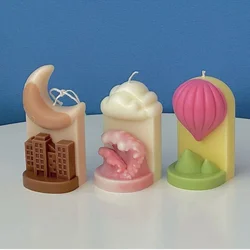 Scenery Stand Brand Aromatherapy Candle Soap Mold Gypsum Chocolate Handmade DIY Decorative Ornaments Resin Silicone Mold
