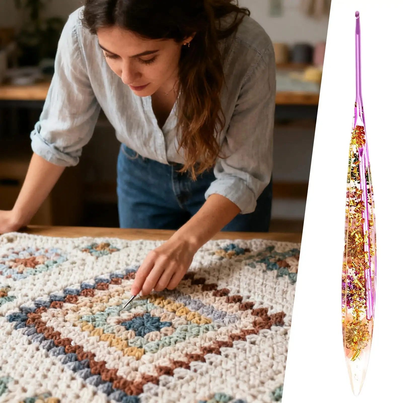 

Крючки для вязания, удобные крючки с цветочной ручкой для вязания, нескользящие иглы для рукоделия, инструмент для вязания для начинающих и взрослых