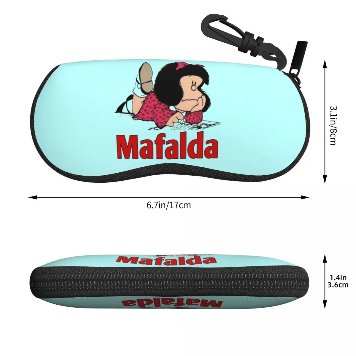 Custom Mafalda Shell Eyeglasses Protector Cases Women Men Sunglass Case Cartoon Glasses Pouch