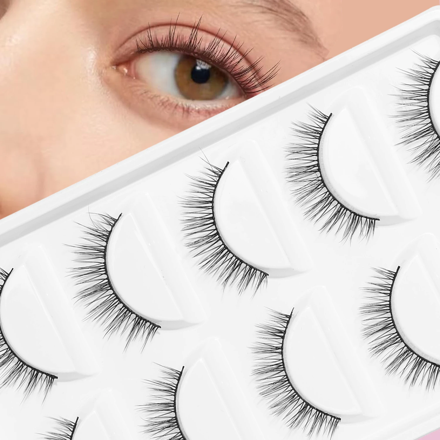 5 paia di ciglia finte natural snelle cross black terrier adatte per la data del lavoro quotidiano