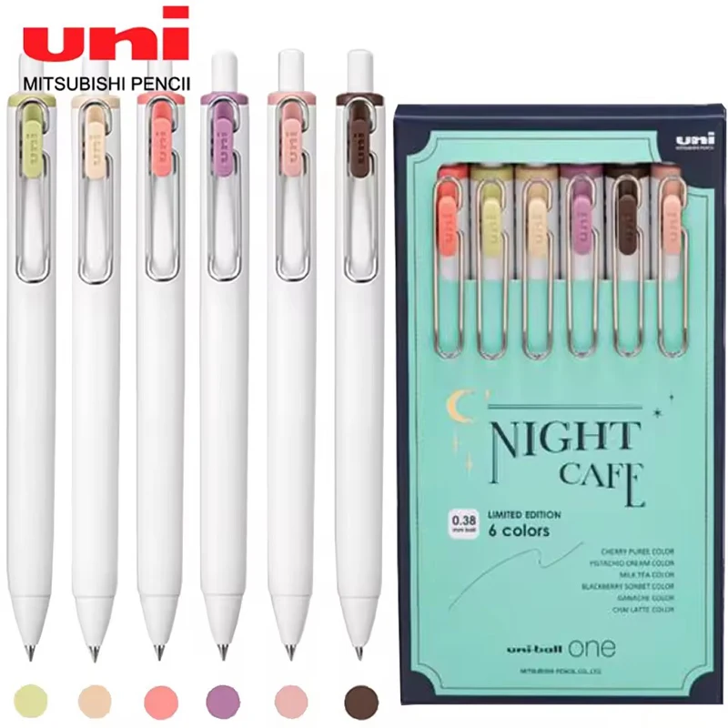 Bolígrafo de Gel japonés UNI Uni-ball One, 6 colores, núcleo pequeño y grueso, edición limitada, bolígrafo de Color de prensa, papelería artística escolar para volver a la escuela
