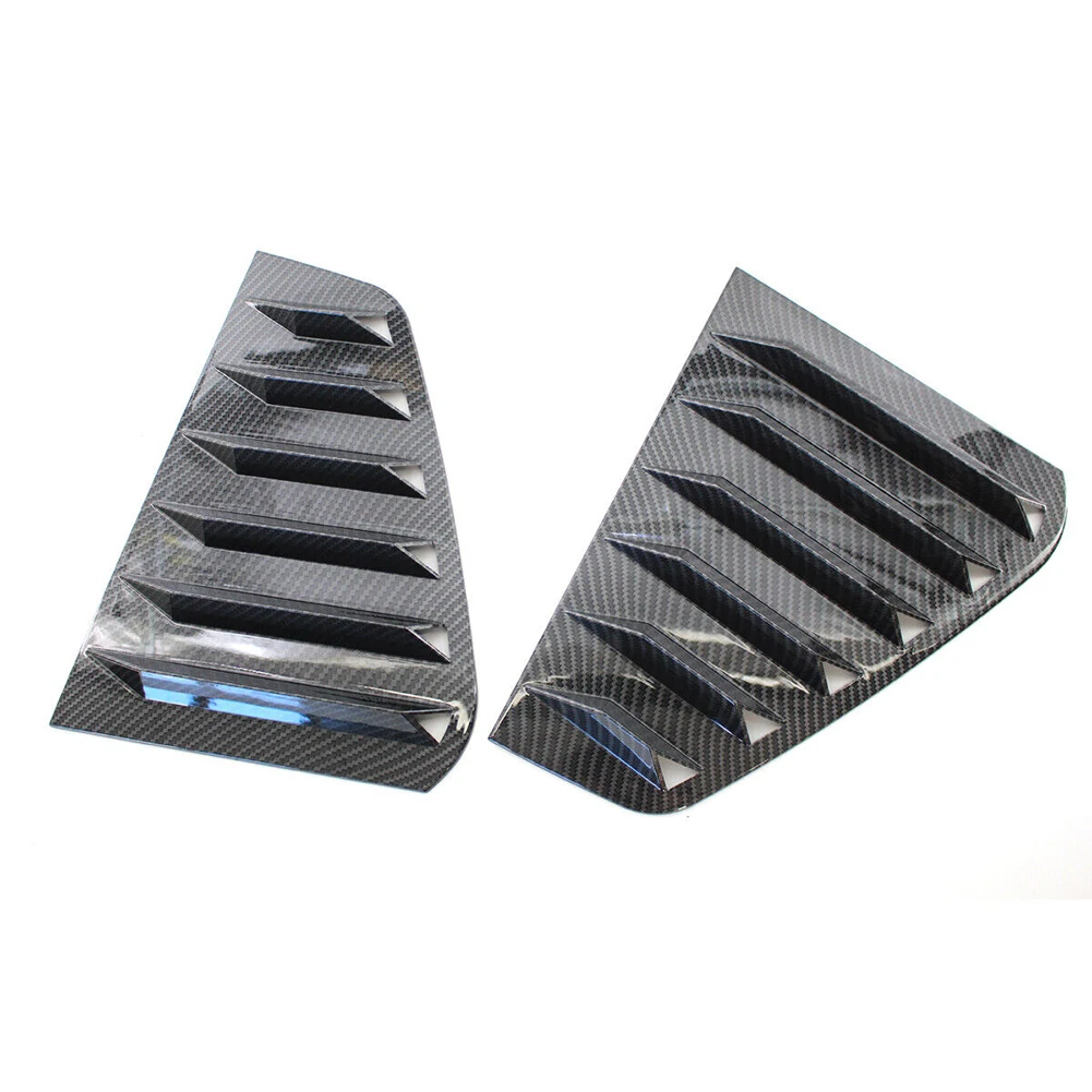 Upgrade Your Car\\\\\\\'s Rear Appearance with Carbon Fiber Car Rear Side Door Glass Shutter Louver Cover Superior Material!