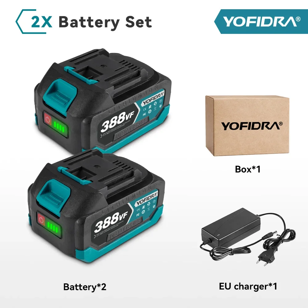 YOFIDRA 388VF 928VF Oplaadbare Lithiumbatterij 22500mAh 15000mAh Li-ion Batterij voor Elektrische Kettingzaag Boorsleutel Power Tool