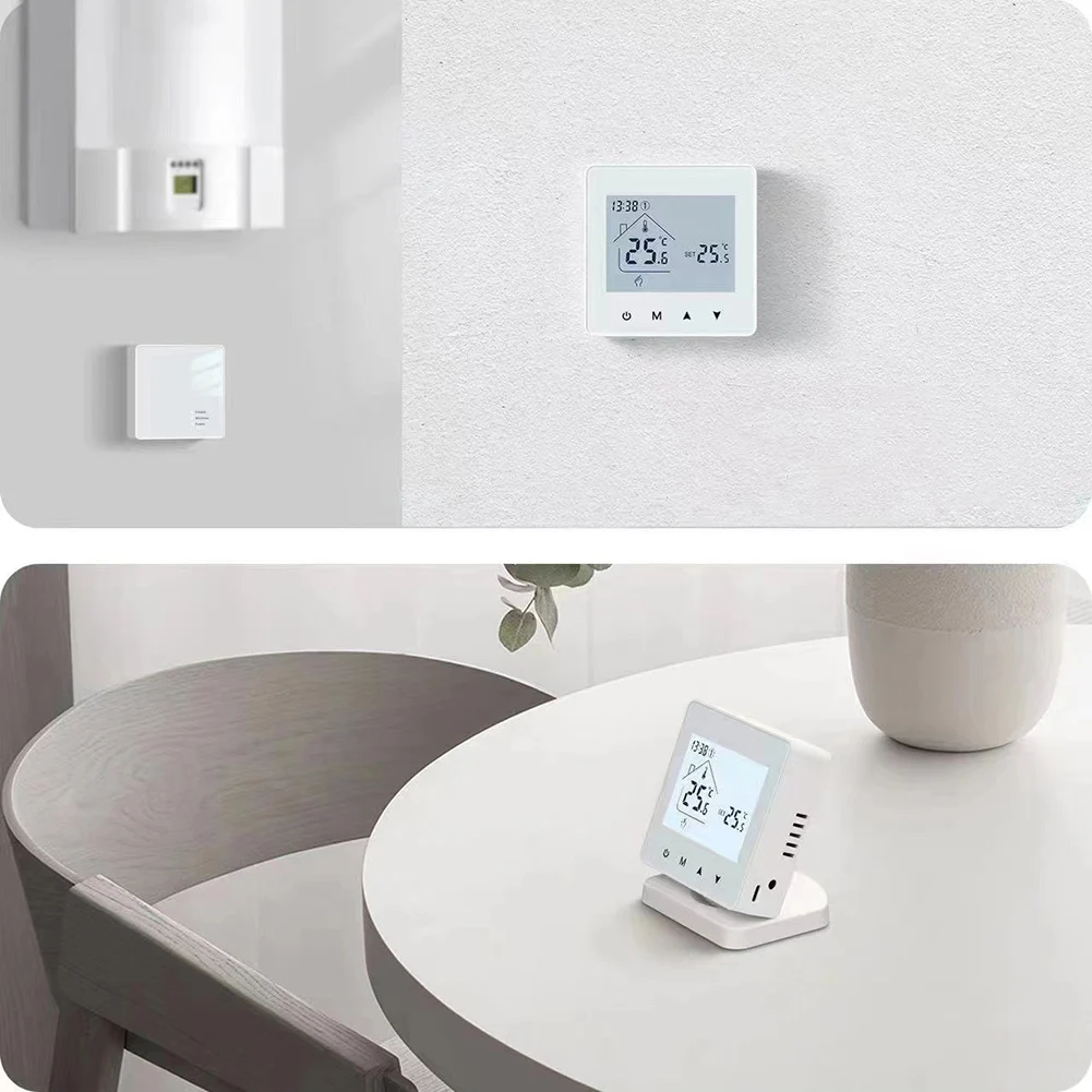 Para Tuya Smart Wireless para RF433 calefacción de suelo termostato de caldera montado en la pared ABS WiFi-termostato compatible con piezas de calefacción