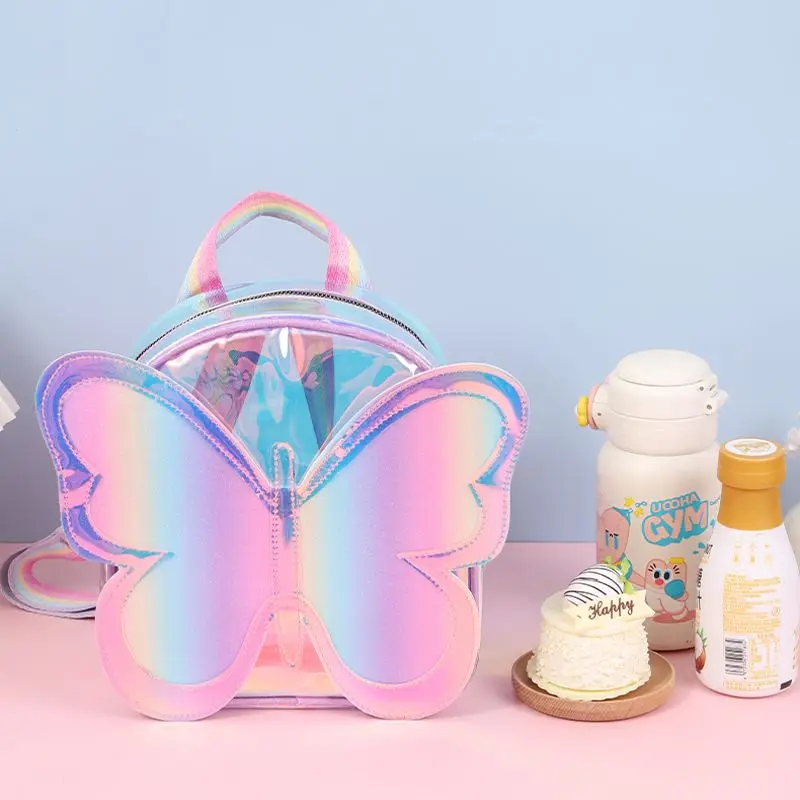 حقيبة ظهر لطيفة لمرحلة ما قبل المدرسة للرقص على شكل فراشة للفتيات - حقيبة مدرسية للأطفال الصغار مع أشرطة كتف ناعمة كاجوال حقيبة غداء للأطفال