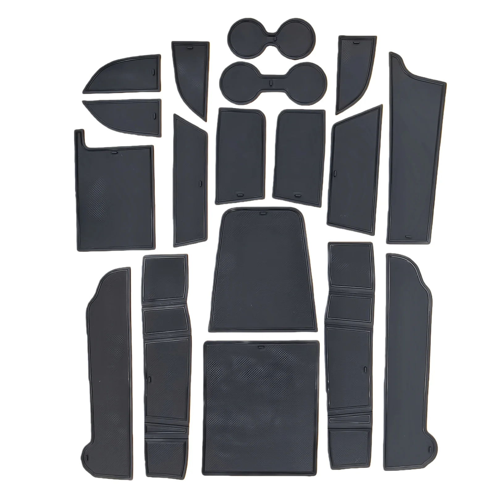 

Комплект из 18 накладок для дверных карманов для FORD Mustang Mach-E (леворульный), нескользящие ПВХ-вкладыши для салона, шумопоглощающие коврики для подстаканников, водонепроницаемые