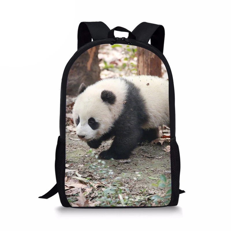 Animais 3D Panda Print Mochila para meninos e meninas, Mochilas escolares para crianças, Sacos de viagem para alunos do ensino primário, 16 em