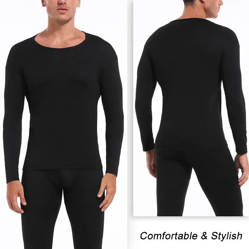 Men Premium Thermal Underwear Suit Ultra Soft Long Johns Fleece Lined Warm Base Layer Mens Thermals Top and Pants Set of 2