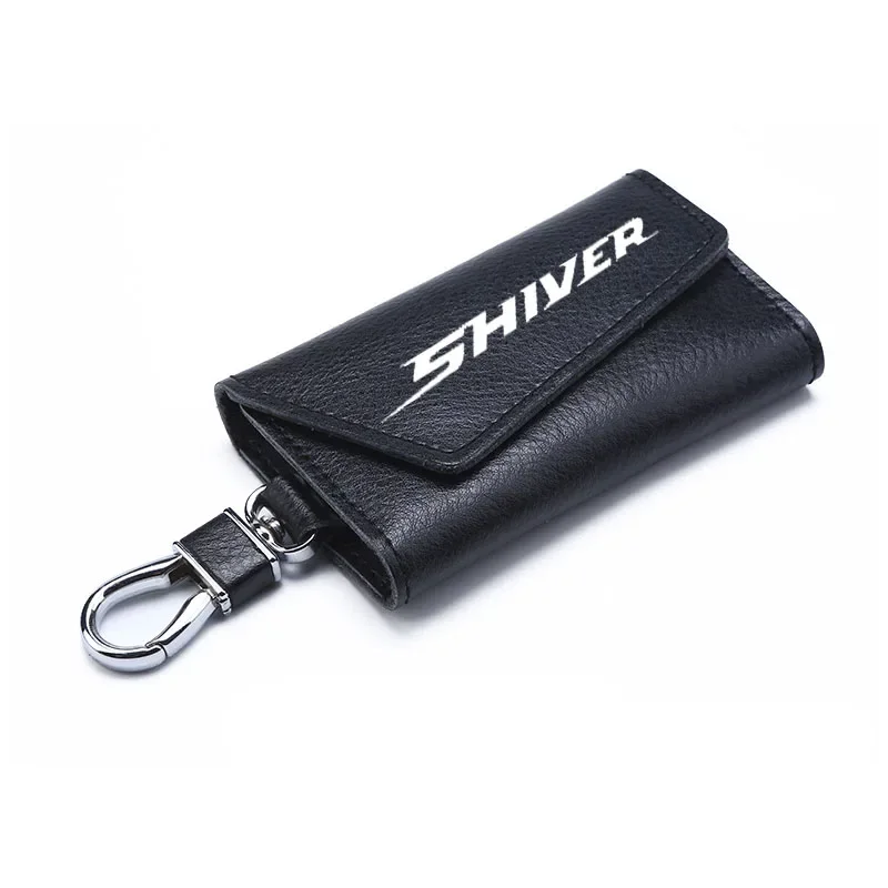 3D cowhide Key key case Holder Chain Collection Keychain For Aprilia SHIVER 900 SHIVER750  Logo Motorcycle Badge Keyring