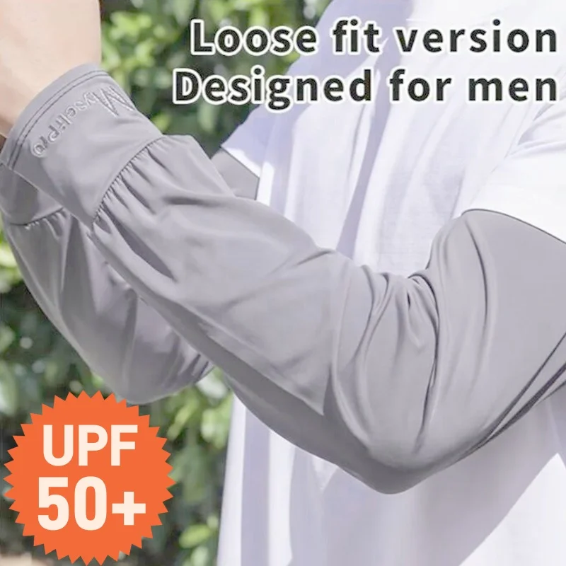 

1 Pair Mens Ice Arm Sleeves Sunscreen Elastic Driving Gloves Outdoor UV Protection Arm Cover Sleeves Lightweight Cool Muff New