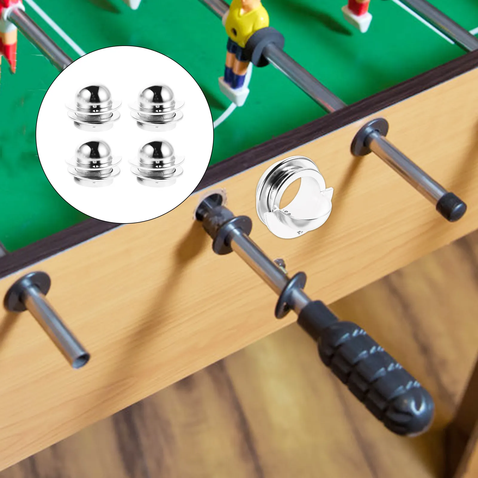 

8 шт. хромированных универсальных вставок для возврата мяча в футбольный стол, с креплением на винтах
