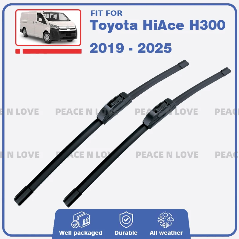 

Для Toyota HiAce H300 Van Bus 2019-2025 Передняя щетка стеклоочистителя автомобиля с левым рулем и левым рулем, лобовое стекло, прочные щетки, аксессуары