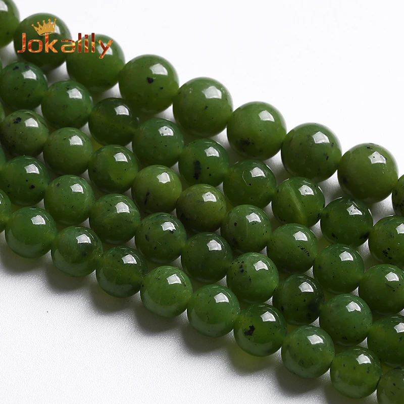 

Natural Canada Jade Gemstone Beads AAAAA Quality Stone Round Loose Beads For Jewelry Making Diy Bracelet Accessories 6 8 10 12mm