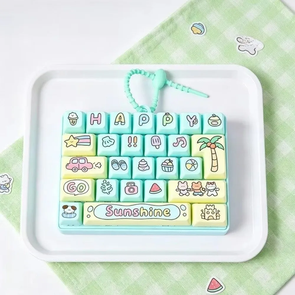Clear Key Sounds Electronic Keyboard Hanging Design Gift Stress Relief Wooden Fish Design Children's Hanging Ornament