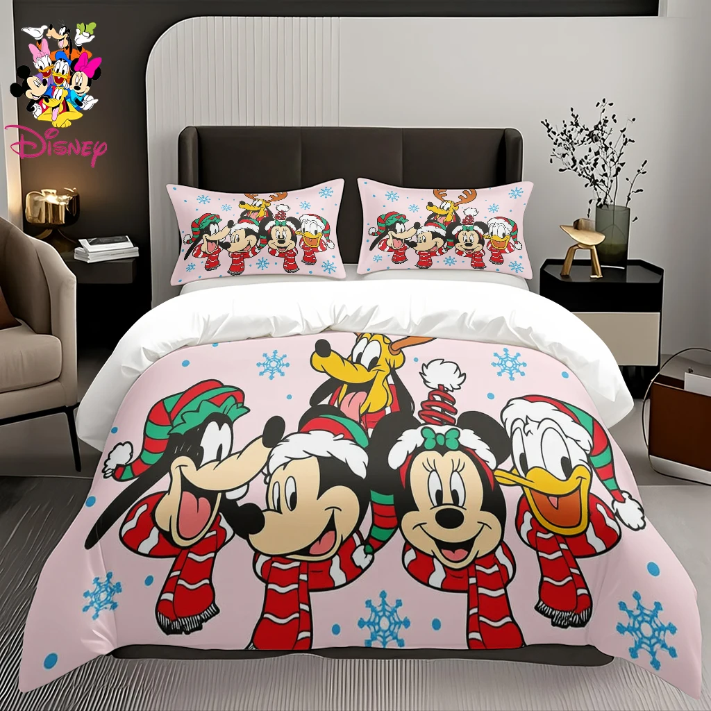 2/3 قطعة ديزني ميكي ميني غرزة حاف مجموعة غطاء بدون حشو الطباعة الرقمية آلة قابل للغسل الملك/الملكة حجم هدية عيد